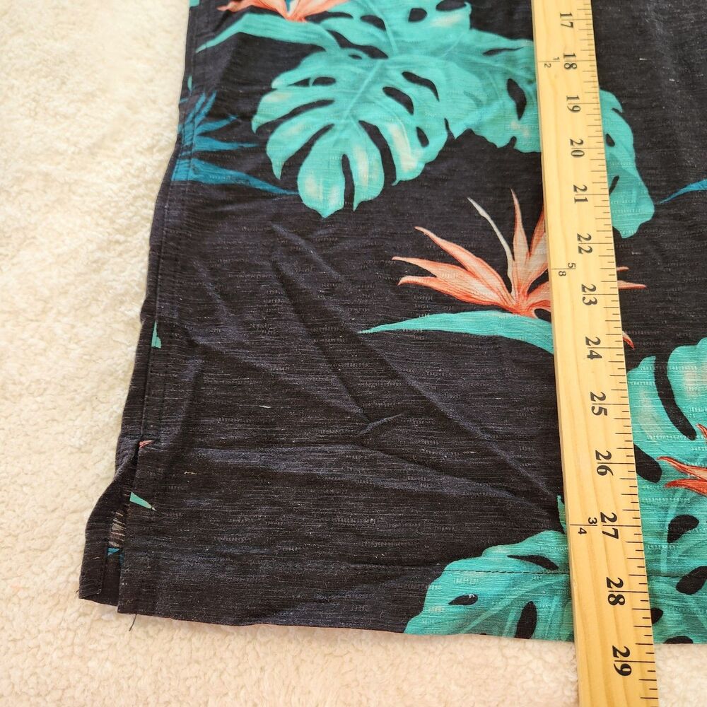 Caribbean Pure Silk Mens XL Tropical Bird of Paradise Floral Hawaiian SS Shirt - Picture 7 of 10